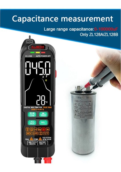 Zlljmetre Smart Multimetre Dijital Ac Dc Akım Voltaj Dedektörü Kalem Kapasitans Temp Otomatik Aralık Test Cihazı Multimetre ZL128B (Yurt Dışından) indirimleri