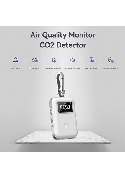 Mini Co2 Dedektörü, Hava Kalitesi Monitörü, Seyahat Evi Iç Mekan Için Kızılötesi Co2 Monitörü, Her Yerde Kullanabilirsiniz (Yurt Dışından) indirimleri