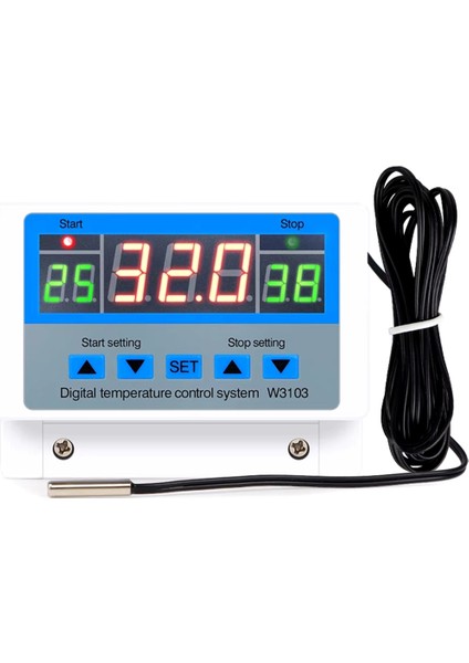 Dijital Sıcaklık Denetleyicisi 220V Max 5000W Dijital Termostat 30A -19 Ila 99 ℃ Sıcaklık Kontrolör Anahtarı Xh -W3103 (Yurt Dışından)
