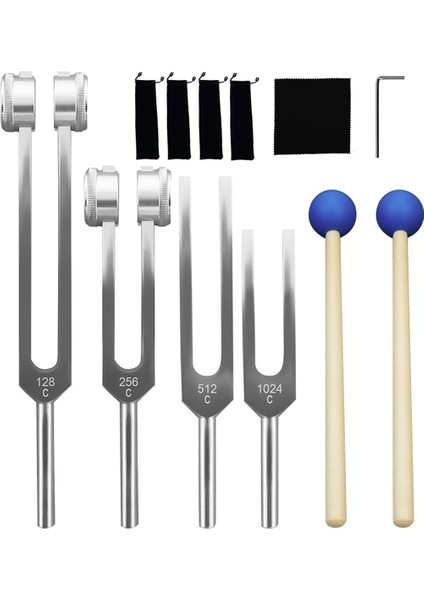 Alüminyum Alaşım Ayarlama Çatal Seti, 128Hz 256Hz 512Hz 1024Hz Ses Yoga Meditasyon Gevşemesi Için Tuning Çatalları (Yurt Dışından)