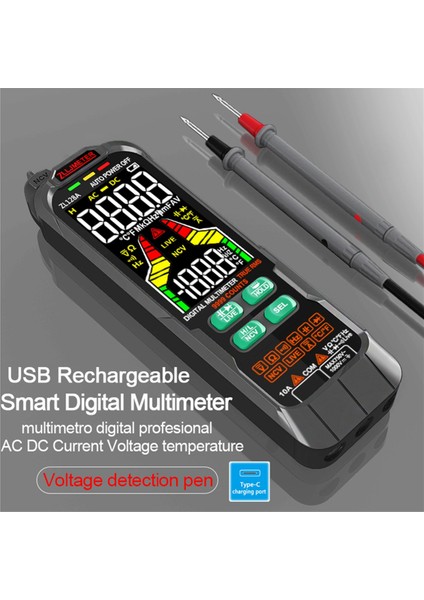 Zlljmetre Smart Multimetre Dijital Ac Dc Akım Voltaj Dedektörü Kalem Kapasitans Temp Otomatik Aralık Test Cihazı Multimetre ZL128A (Yurt Dışından) indirimleri