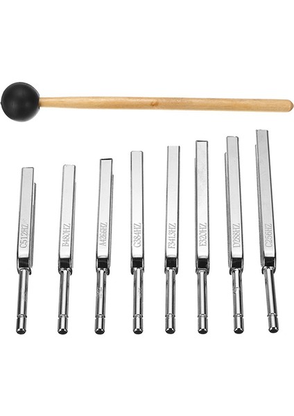 8 Paket 256-512Hz Çelik Toing Fork Set Mallet Titreşim Terapisi Araçları (Yurt Dışından)