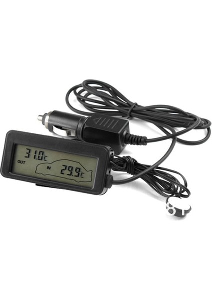 Mini Dijital Araba LCD Ekran Kapalı Dış Mekan Termometresi 12V Araçlar Dijital Termometre (Yurt Dışından)