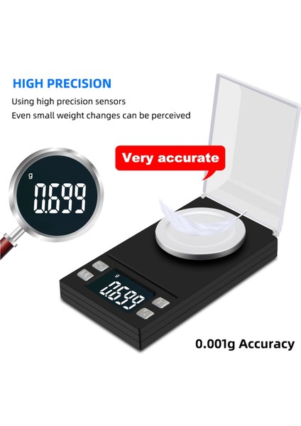 Mini Dijital Ölçek Yüksek Doğruluk 0.001 Cep Ölçekli Takı Altın Gram Tıbbi Bitkiler Için Denge Ağırlığı Lab 100G (Yurt Dışından)