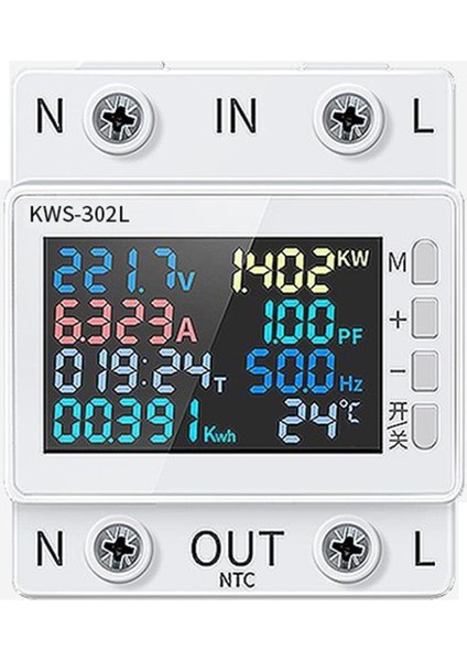 KWS-302L Güç Ölçer Voltaj Koruyucu Anahtarı Akım Voltaj Monitörü Röle Değeri Yerleştirilebilir Devre Kesici (Yurt Dışından)