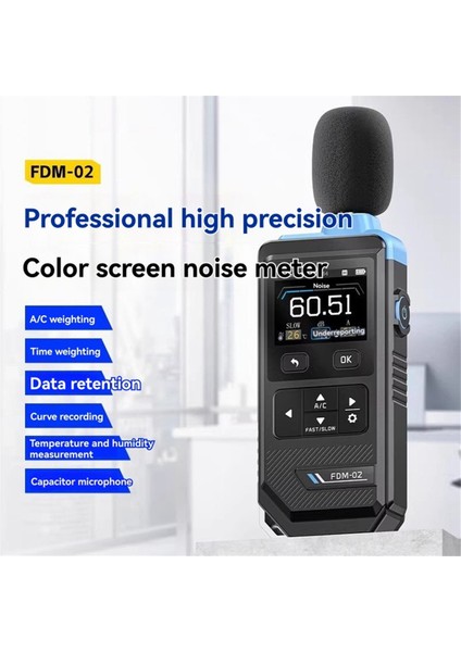 Fnirsi FDM02 Dijital Gürültü Ölçer Ses Seviyesi Ölçer El Taşına Alınan Db Metre 30-130DB Ses Ölçüm Enstrümanı 1500MAH Pil (Yurt Dışından) fırsatları