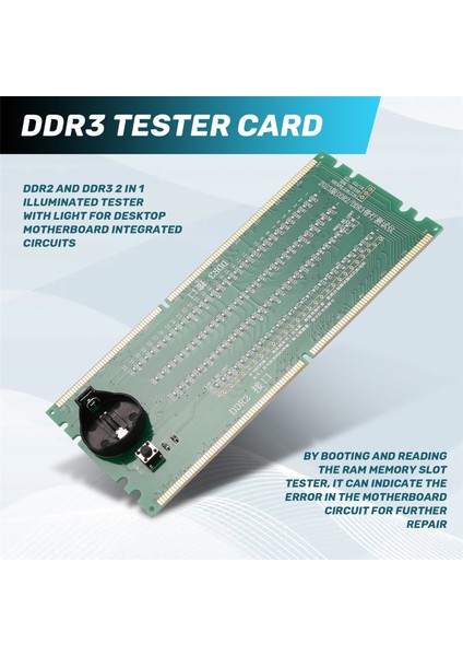 Ddr2 ve Ddr3 2, Masaüstü Anakart Entegre Devreler Için Işıkla 1 Aydınlatılmış Test Cihazı (Yurt Dışından) fırsatları
