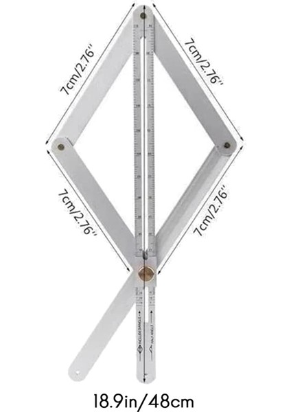 Köşe Açısı Bulucu, Çok Fonksiyonlu Uzunluk Açısı Bulucu Ölçekli, Alüminyum General Bestede Sapma Göstergesi (48CM) (Yurt Dışından) indirimleri