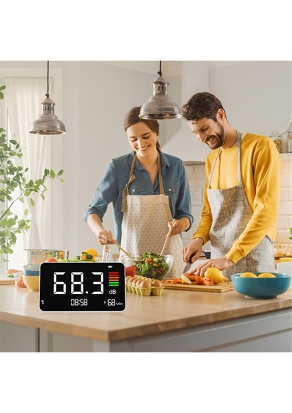 Dijital Desibel Metre Masaüstü Ses Seviyesi Metre 30-130DBA Ev Okulu Kütüphanesi Için Sıcaklık Nem Algılama DM219N (Yurt Dışından) fırsatları