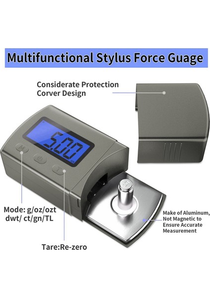 Mini Dijital Turntable Stylus Kuvvet Göstergesi Yüksek Hassasiyet 0.1g/5g LCD Arka Işık Mavi Okuma Kolu Fono Kartuşu (Yurt Dışından) fiyatları