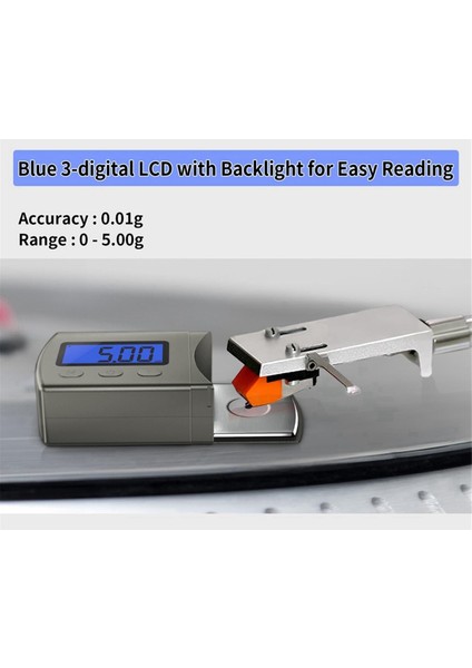 Mini Dijital Turntable Stylus Kuvvet Göstergesi Yüksek Hassasiyet 0.1g/5g LCD Arka Işık Mavi Okuma Kolu Fono Kartuşu (Yurt Dışından) modelleri