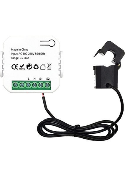 Tuka Akıllı Yaşam Wifi Enerji Ölçer 80A Mevcut Transformatör Khre Kwh Güç Monitörü Elektrik İSTATISTIKLERI110V 230V (Yurt Dışından)