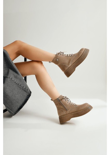 Kadın Postal Bot Bağcıklı Yandan Fermuarlı Vizon Termo Kaymaz Taban fiyatları