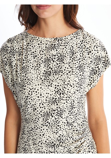 Yeni Sezon Bisiklet Yaka Desenli Elbise modelleri