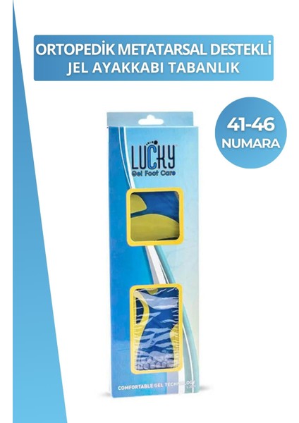 Lucky Ortopedik Metatarsal Destekli Jel Ayakkabı Tabanlık 41-46 Numara Erkek