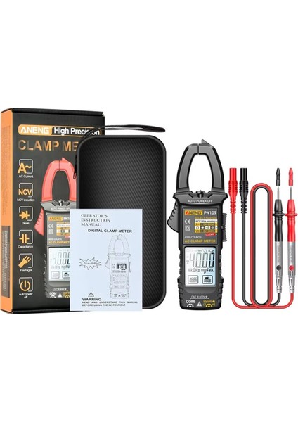 Aneng PN109 Akıllı Kelepçe Ölçer Multimetre Dijital 4000 Sayı 600A Yüksek Akım Temassız Voltaj Test Cihazı Ncv Kapasitans Araçları B (Yurt Dışından)