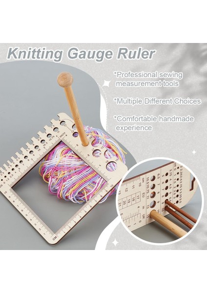 2 Adet Ahşap Örgü Gösterge Cetvelleri, Örme Iğne Göstergesi Kumaş Kapitone Cetvel Dikiş Için Ölçüm Aracı Tığ Işi Aksesuarları (Yurt Dışından) fırsatları