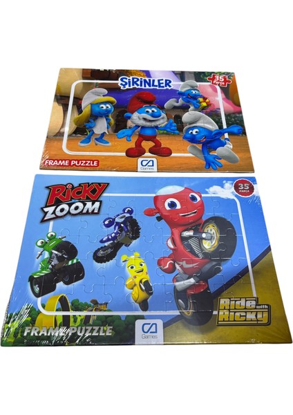 Iki Adet Ricky Zoom ve Şirinler Temalı Çocuk Puzzle 35 Parça modelleri