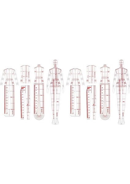 Moda Illüstrasyon Cetvel Çizim Şablonu Dikiş Cetveli Insansı Desen Ölçen Kıyafetler, Bir (Yurt Dışından) modelleri