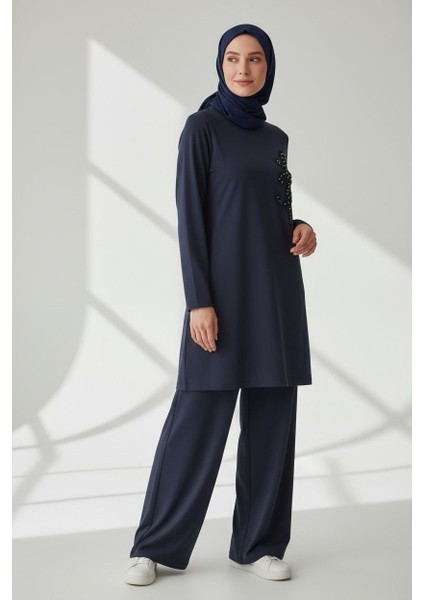 Büyük Beden Işlemeli Pant. Ikili Takım - MDS005528TKM fiyatları