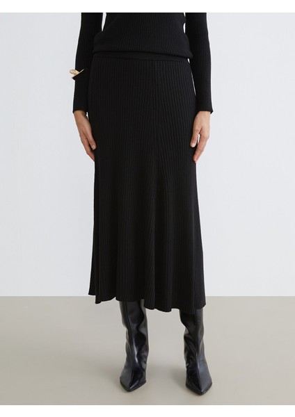 Yeni Sezon Beli Lastikli Kloş Triko Etek fiyatları