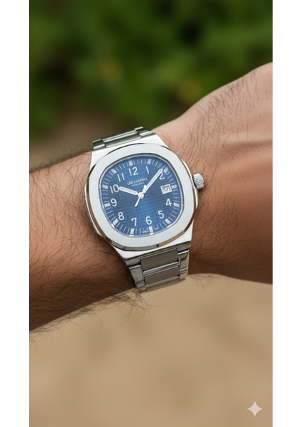 Erkek Kol Saati Gümüş Renk, Mavi Kadran - Şık Metal Kordon, 2 Yıl Garantili modelleri