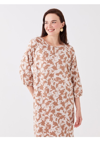 Yeni Sezon Bisiklet Yaka Desenli A Kesim Elbise modelleri