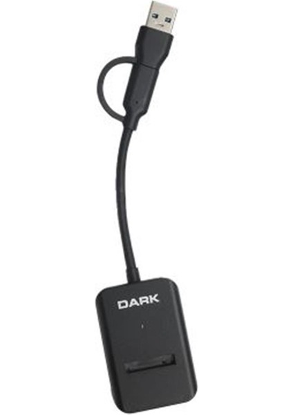 Dark Usb-A + Usb-C 10- M Key M.2 Nvme SSD Taşınabilir Disk Yerleştirme Adaptörü Dk-Ac-Dsem3