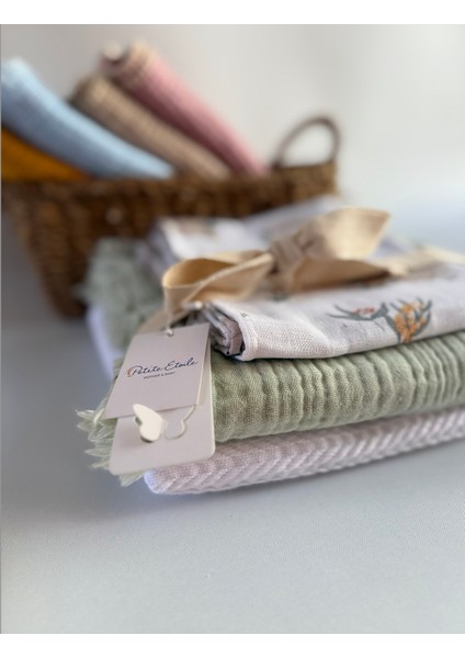Organik 3’lü Müslin Örtü ve Pike Seti | %100 Pamuk, Oeko-Tex® Sertifikalı fiyatları