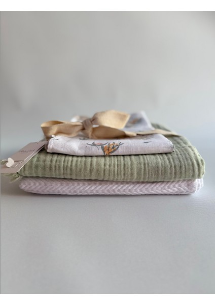 Organik 3’lü Müslin Örtü ve Pike Seti | %100 Pamuk, Oeko-Tex® Sertifikalı modelleri