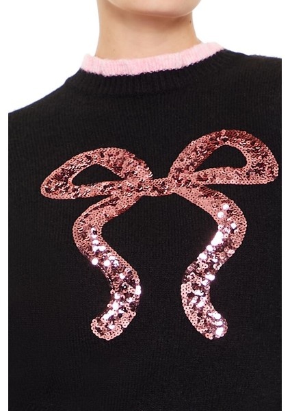 Payetli Fiyonk Desenli Kazak modelleri