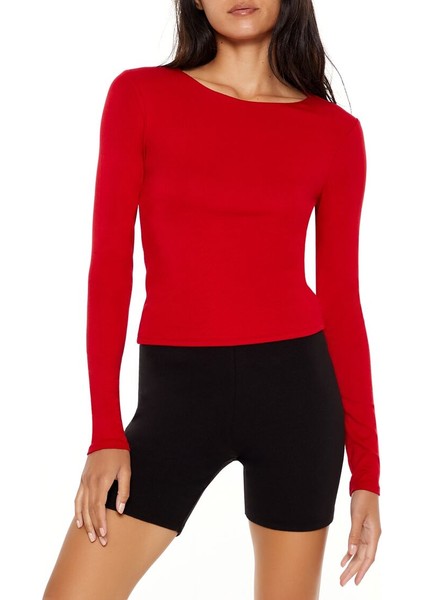 Uzun Kollu Yuvarlak Yaka Tişört