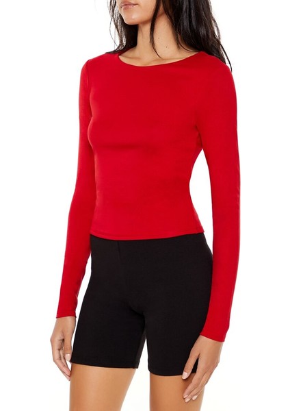 Uzun Kollu Yuvarlak Yaka Tişört fırsatları