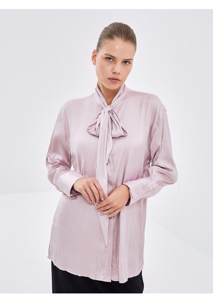Yeni Sezon Oversize Saten Kadın Gömlek Tunik