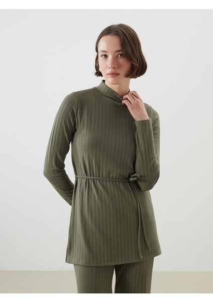 Yeni Sezon Dik Yaka Dokulu Kadın Tunik