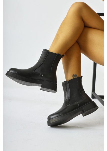 Kadın Yan Lastikli Soğuk Geçirmez Siyah Kışlık Bot fiyatları