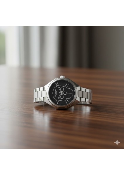 Erkek Kol Saati Gümüş Renk, Siyah Kadran - Şık Metal Kordon, 2 Yıl Garantili fiyatları