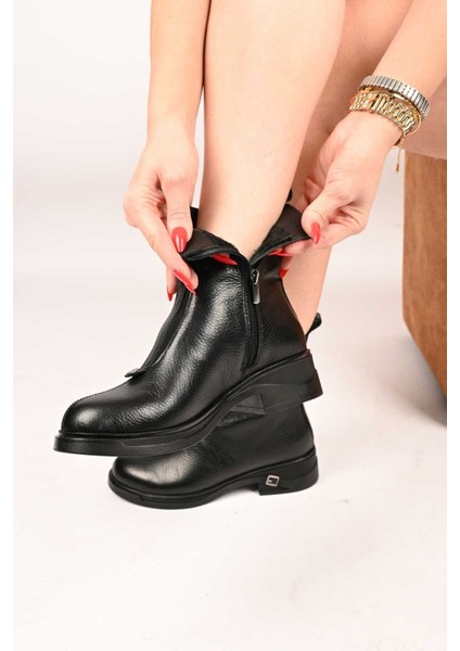 Bağcıksız Fermuarlı Termo Taban Hakiki Deri Casual Bot 335-662-17 Kadın Bot fırsatları