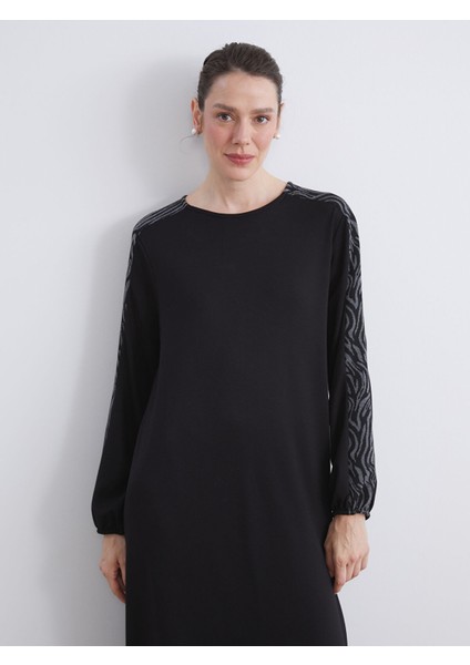 Yeni Sezon Büyük Beden Bisiklet Yaka Desenli Elbise fırsatları