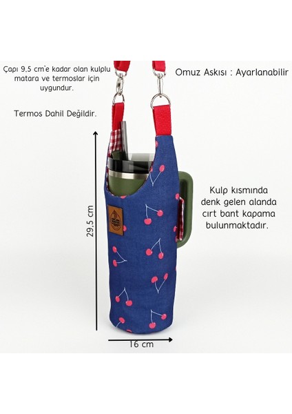 El Yapımı Kiraz Matara Termos Kılıfı Kulplu Model Quencher Pipetli 1,18 fiyatları