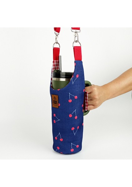 El Yapımı Kiraz Matara Termos Kılıfı Kulplu Model Quencher Pipetli 1,18 modelleri