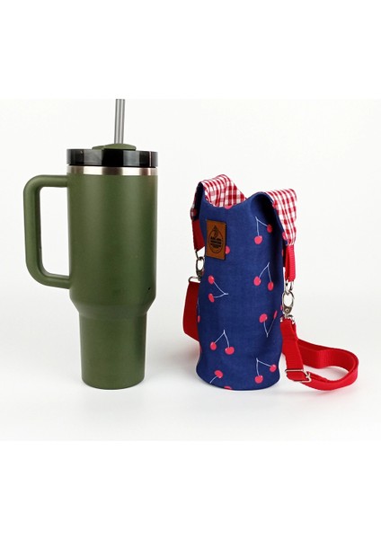 El Yapımı Kiraz Matara Termos Kılıfı Kulplu Model Quencher Pipetli 1,18 fırsatları