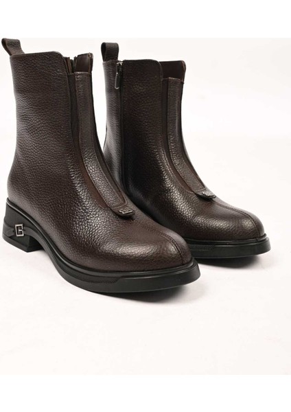 Bağcıksız Fermuarlı Termo Taban Hakiki Deri Casual Bot 335-662-17 Kadın Bot