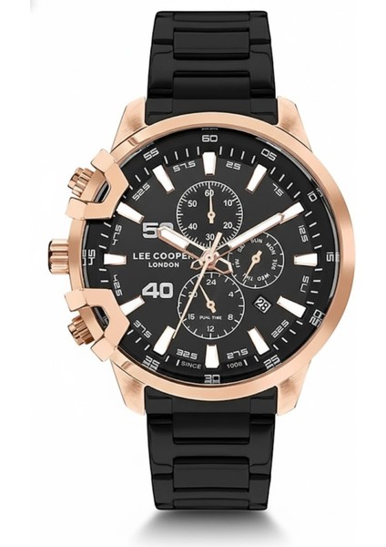 Erkek Kol Saati Bakır Renk, Siyah Kadran - Şık Metal Kordon, 2 Yıl Garantili