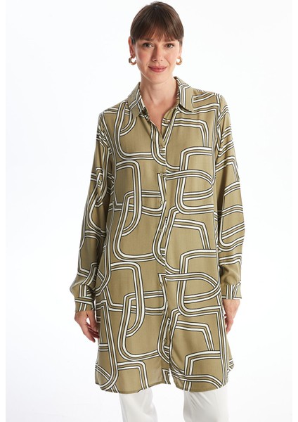 Yeni Sezon Desenli Kadın Gömlek Tunik