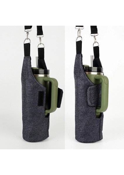 El Yapımı Simli Kot Matara Termos Kılıfı Kulplu Model Quencher Pipetli 1,18 modelleri