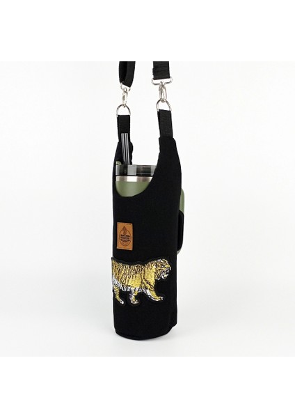 El Yapımı Kaplan Termos Kılıfı Kulplu Model Quencher Pipetli 1,18