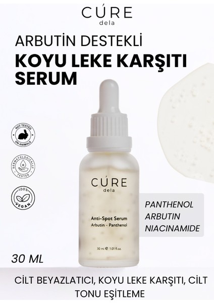 Cilt Beyazlatıcı, Koyu Leke Karşıtı, Cilt Tonu Eşitleyen, Arbutin Leke Serumu 30 ml
