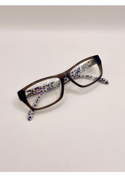 Dikdörtgen – Desenli Saplı Unisex Gözlük Çerçevesi – Optik Cam Değişimine Uygun fırsatları