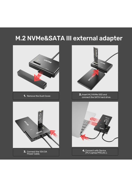 Unıtek Usb-C To M.2 Nvme+Sata Iıı DÖNÜŞTÜR(S1232A) fırsatları